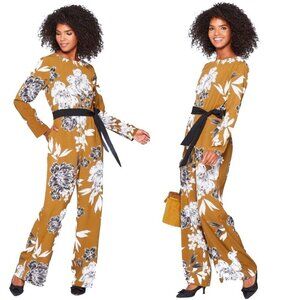 Who What Wear Long Sleeve Wide Leg Floral Print Jumpsuit Romper XXL